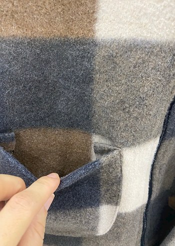 Ekose Yün Midi  Ceket - Görsel 2