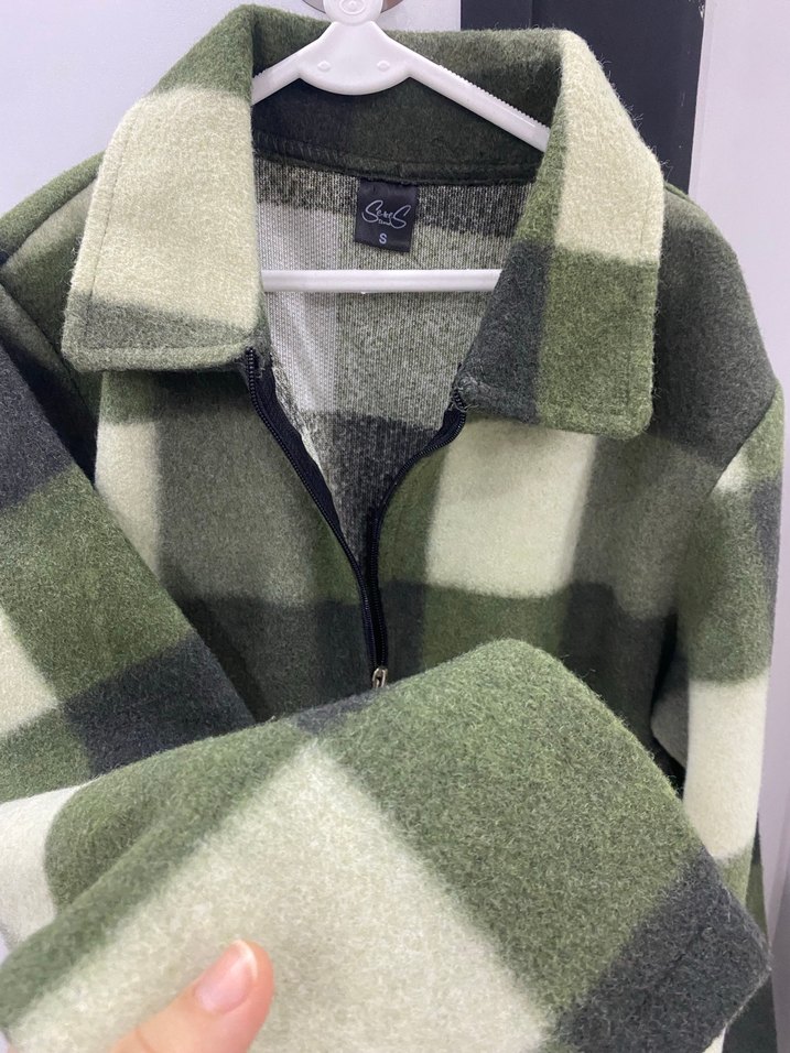 Ekose Yün Midi  Ceket - Görsel 4