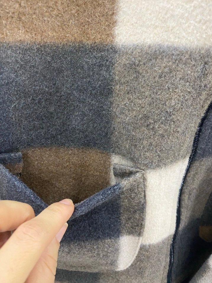 Ekose Yün Midi  Ceket - Görsel 2