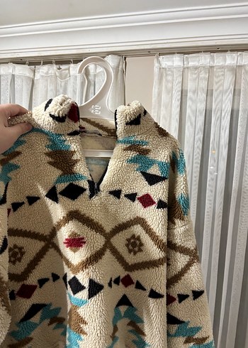 Kadın Bohem Yüksek Yaka Ponço - Görsel 2