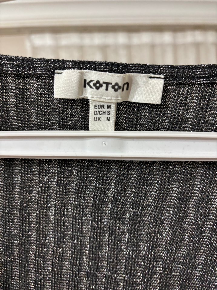 Gri Kadın Triko Elbise, Uzun Kollu, Midi Boy - Görsel 2