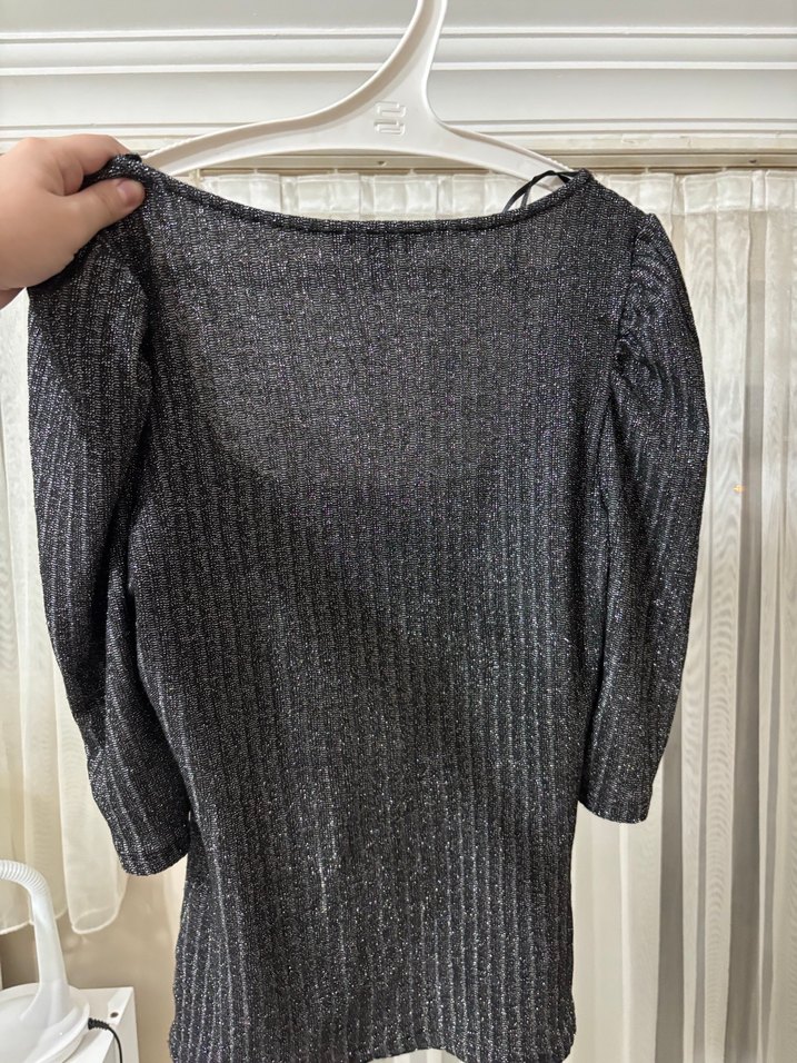 Gri Kadın Triko Elbise, Uzun Kollu, Midi Boy - Görsel 3