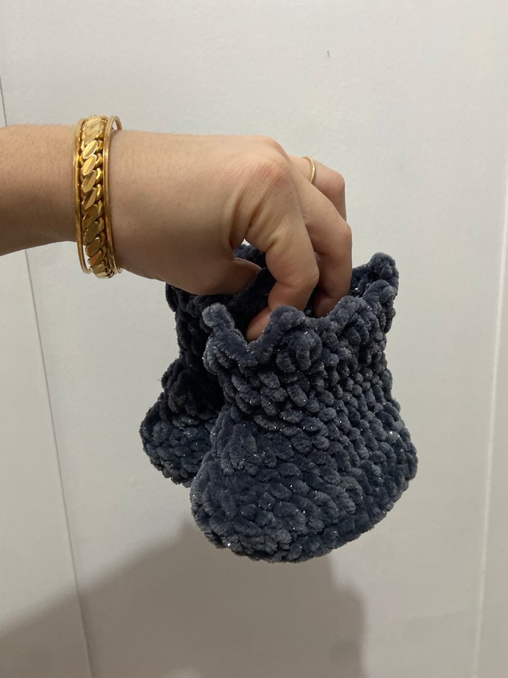 Kız Çocuk Gri Örgü Sıcak Ev Terliği - Görsel 4