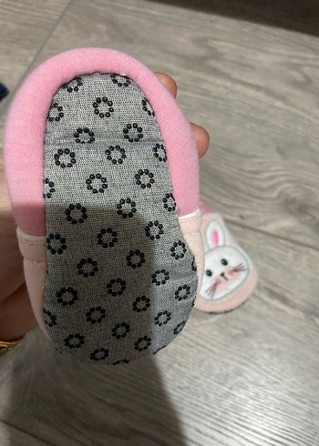 Kız Çocuk Pembe Nakışlı Cırt Cırtlı Ev Terliği - Görsel 2