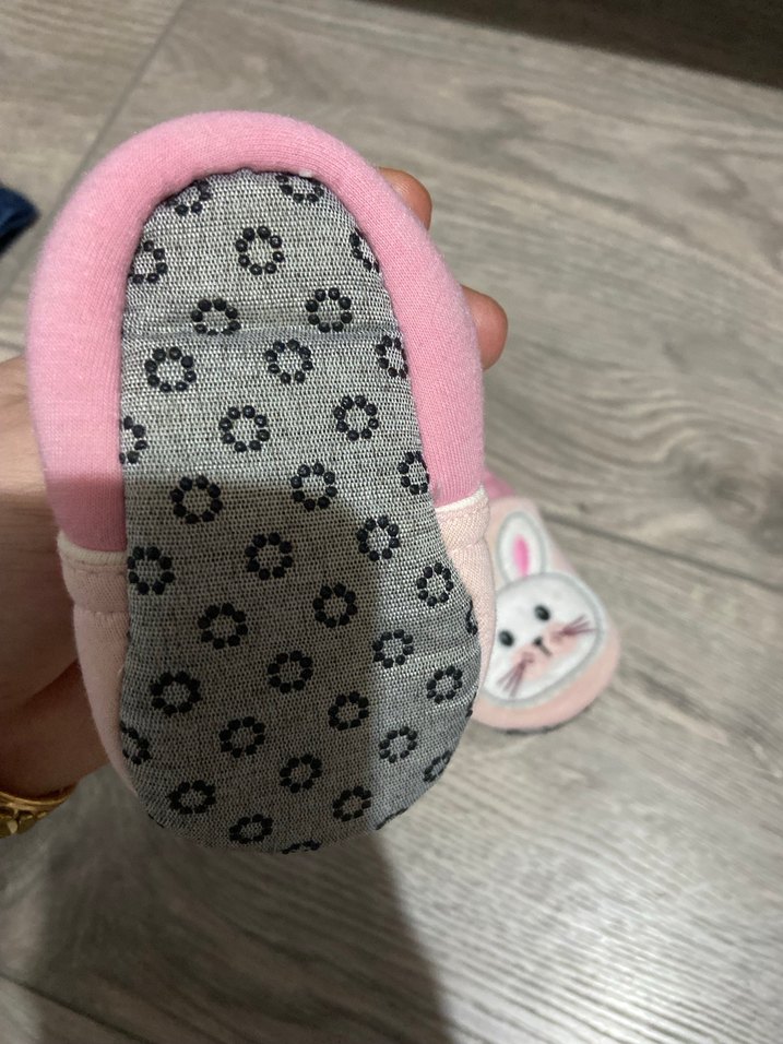 Kız Çocuk Pembe Nakışlı Cırt Cırtlı Ev Terliği - Görsel 2