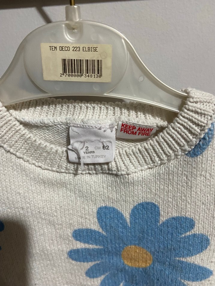 Çiçek Desenli Bohem Örgü Süveter - Görsel 3