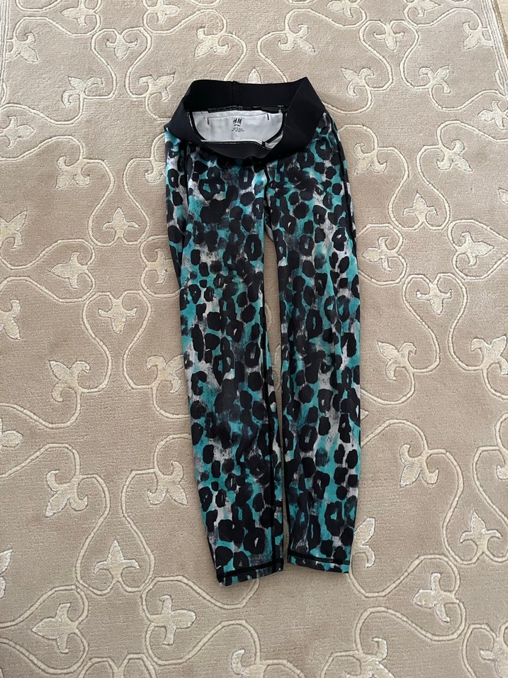 Turkuaz Yılan Desenli Kadın Tayt - Görsel 5