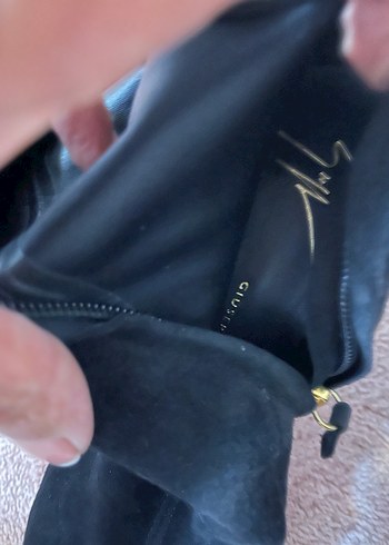 Siyah Süet Tokalı Stiletto Dizüstü Kadın Çizme - Görsel 4