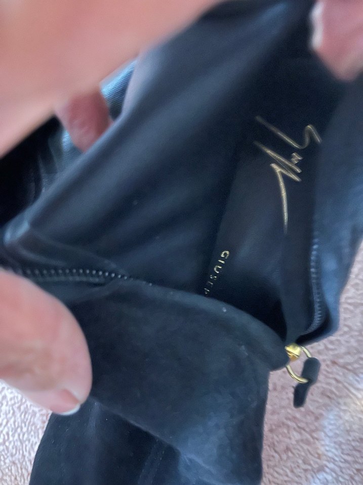 Siyah Süet Tokalı Stiletto Dizüstü Kadın Çizme - Görsel 4