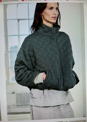 Kapitone ceket koyu gri xs-s beden - Görsel 4