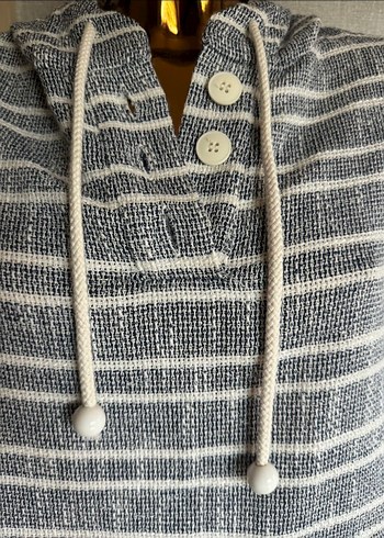 Gri Çizgili Şort- Üst takım XS bedendir - Görsel 8