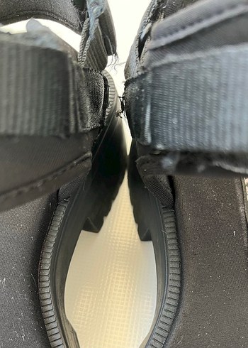 Siyah Platform Topuklu Kadın Sandalet - Görsel 5