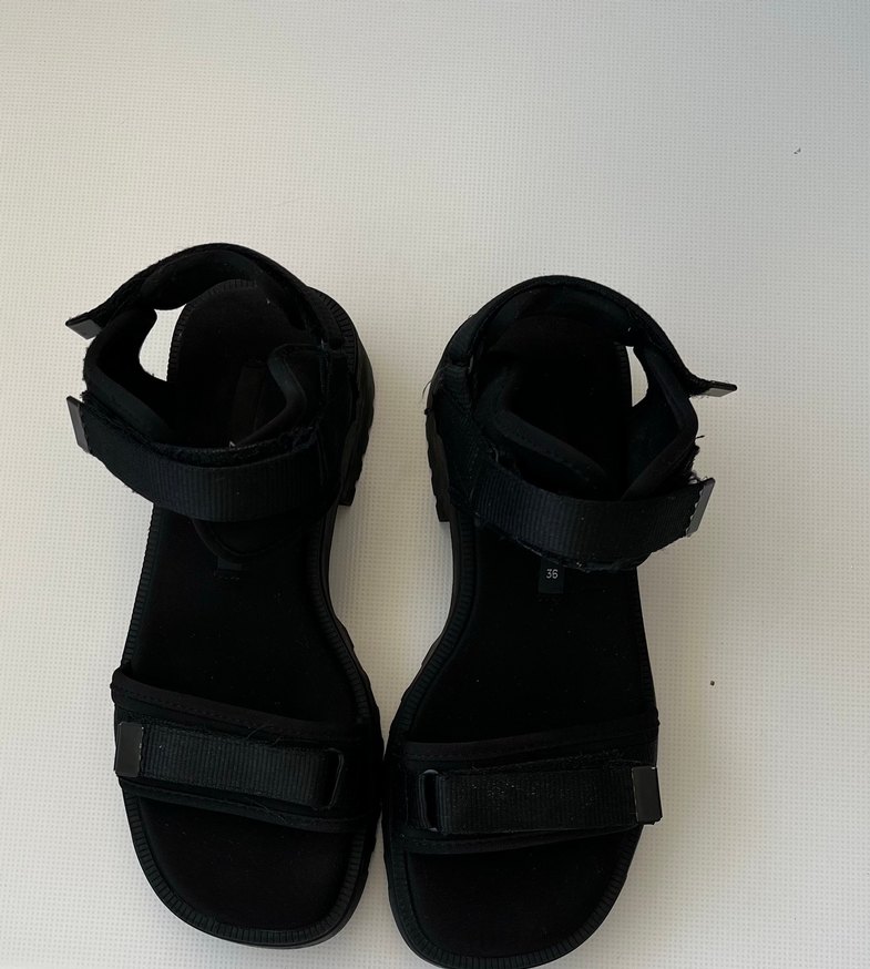 Siyah Platform Topuklu Kadın Sandalet - Görsel 2