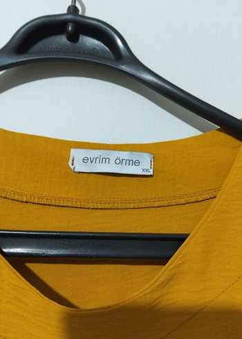 Diğer Sarı Uzun Kollu Basic Keten Tunik
