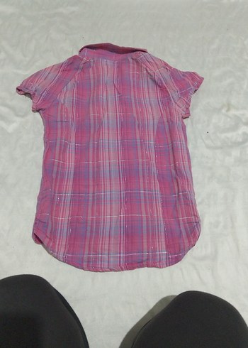 Pembe Fırfırlı Kısa Kollu çocuk Gömlek - Görsel 4