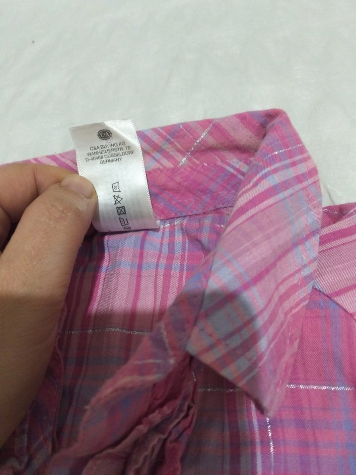 Pembe Fırfırlı Kısa Kollu çocuk Gömlek - Görsel 3