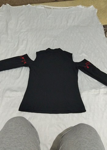 Kız Çocuk Siyah Uzun Kollu Goth Tişört - Görsel 3