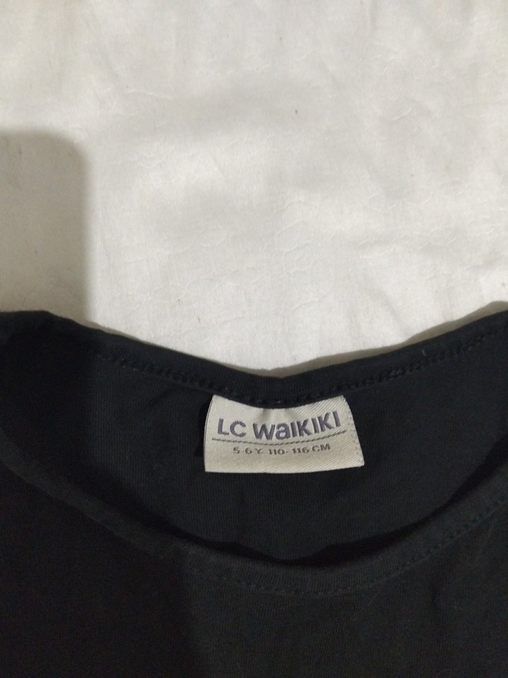 Siyah Pamuklu Baskılı kız çoçuk Tişört - Görsel 2