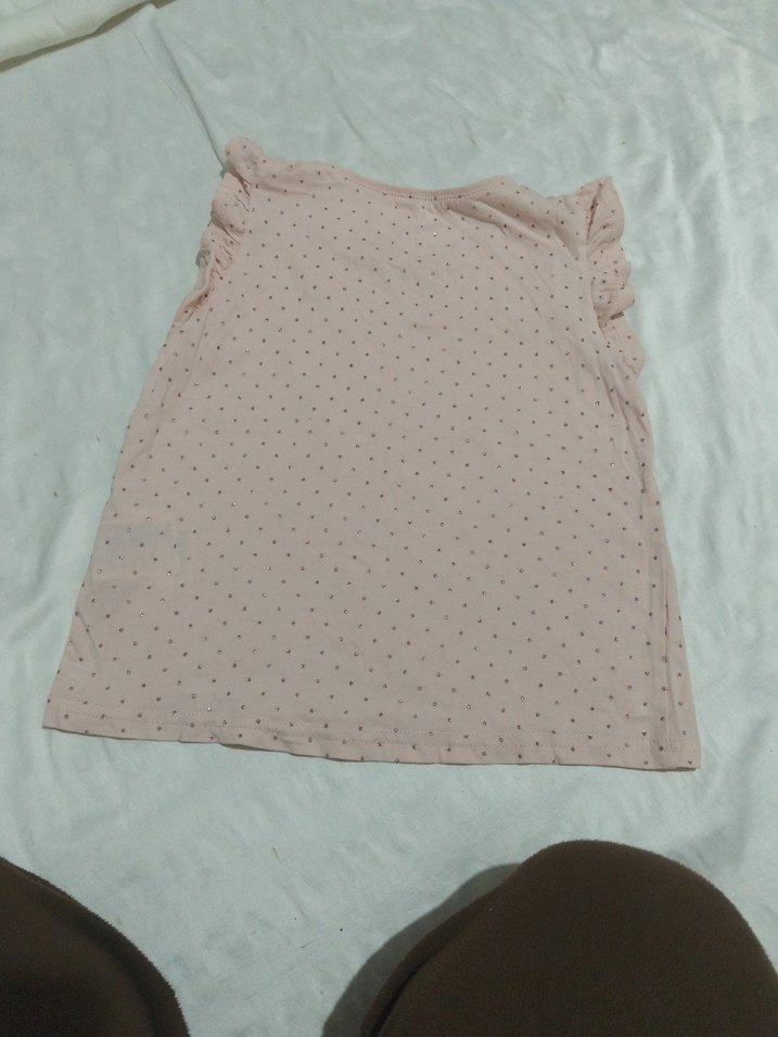 Kız Çocuk Kolsuz Fırfırlı Bej Tişört - Görsel 4