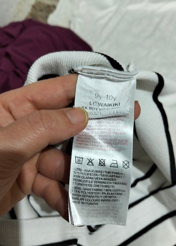 Çizgili Kısa Kollu kız çoçuk Tişört - Görsel 5