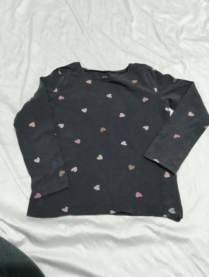 Kız Çocuk Uzun Kollu Düğmeli Tişört - Görsel 3