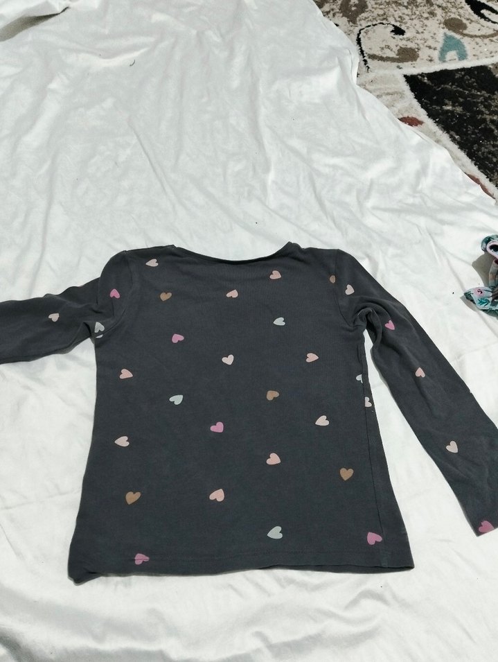 Kız Çocuk Uzun Kollu Düğmeli Tişört - Görsel 5