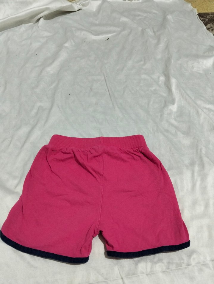 Renkli Baskılı Pembe Kız Şortu - Görsel 4