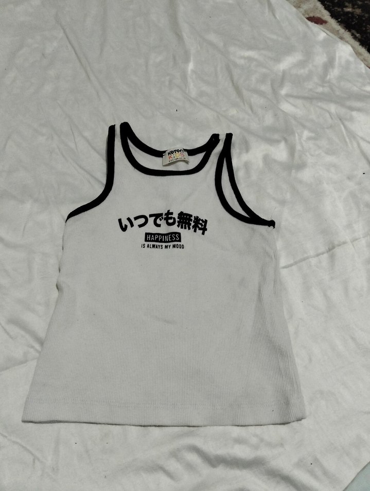 Beyaz Baskılı çoçuk Askısız Atlet - Görsel 5