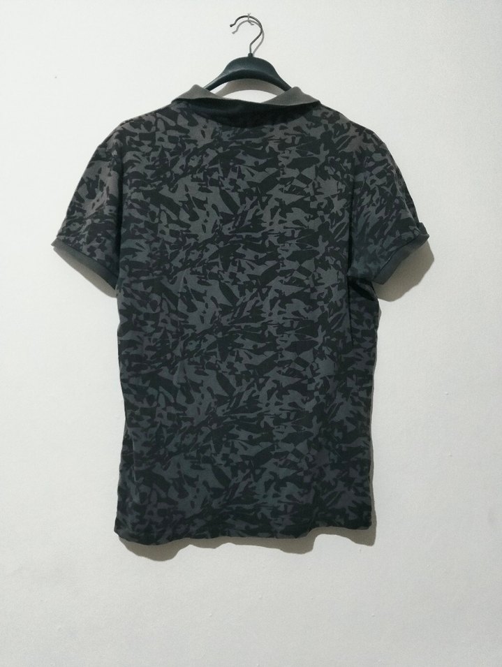 Gri Batik Desenli Erkek Polo Tişört - Görsel 3