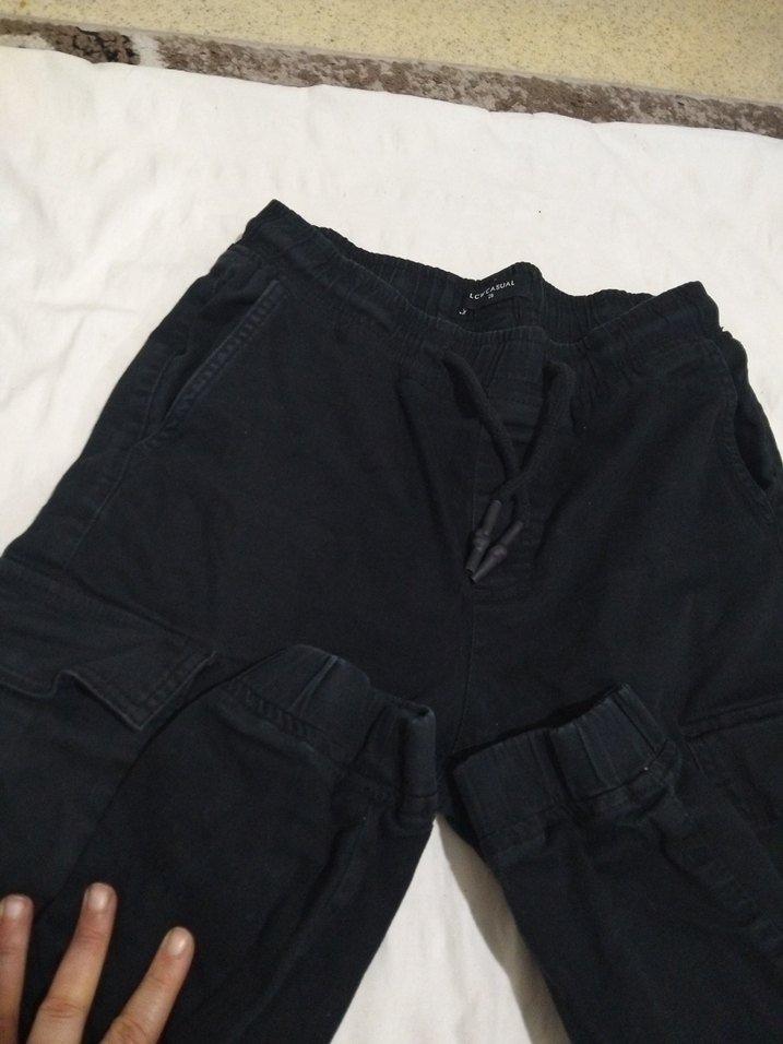 Siyah Kemerli Rahat Kesim Erkek Pantolon - Görsel 5