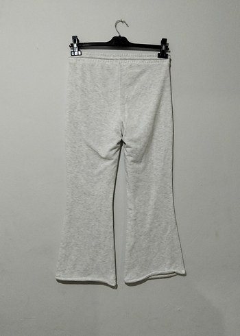 Gri Midi Kadın Keten Eşofman Altı - Görsel 2