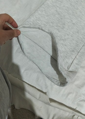 Gri Midi Kadın Keten Eşofman Altı - Görsel 7