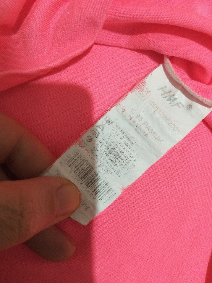 Pembe Kısa Kollu Salaş Kadın Tişört - Görsel 4