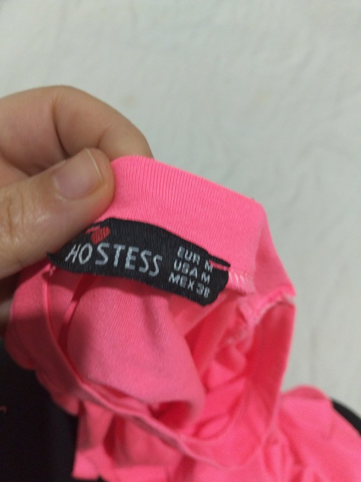 Pembe Kısa Kollu Salaş Kadın Tişört - Görsel 3