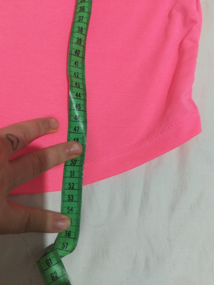 Pembe Kısa Kollu Salaş Kadın Tişört - Görsel 5