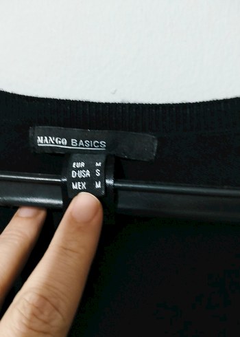 Mango Kemerli Siyah Kadın Bluz, Kısa Kollu