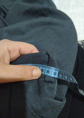 40 Beden gri Renk Gri Keten Pilili Erkek Pantolon