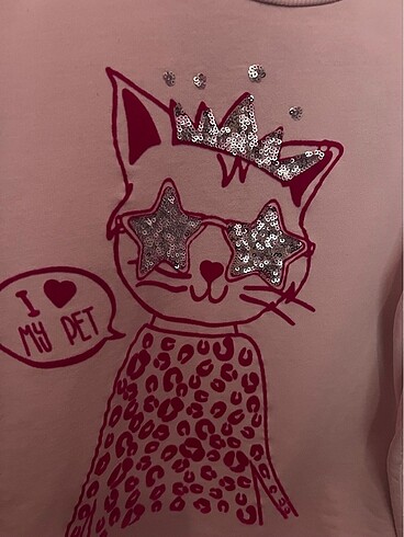 9 Yaş Beden pembe Renk Kız çocuk sweatshirt 9-10 yaş