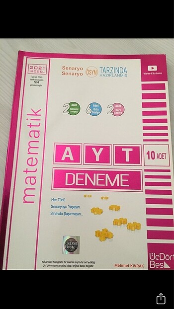 Ayt matematik 345 yayınları branş deneme
