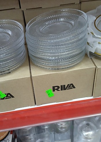 Riva Beyaz Cam Tabak Seti çay tabagı
