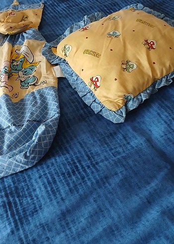 şirinler yastık ve çantası - Görsel 2