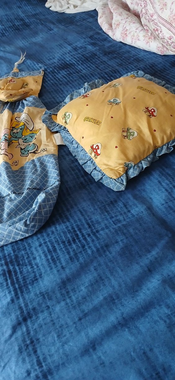 şirinler yastık ve çantası - Görsel 2