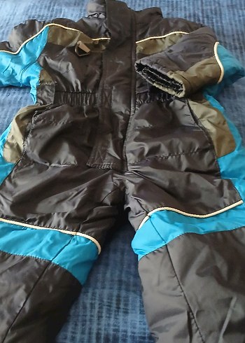 Fermuarlı Koyu Mavi Bebek Kayak Tulumu - Görsel 3