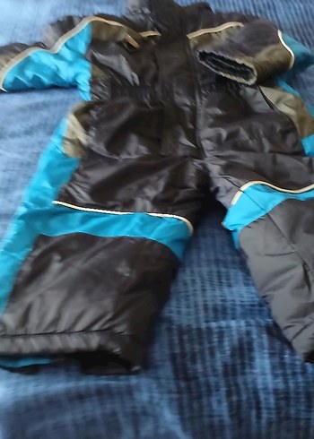 Fermuarlı Koyu Mavi Bebek Kayak Tulumu - Görsel 2