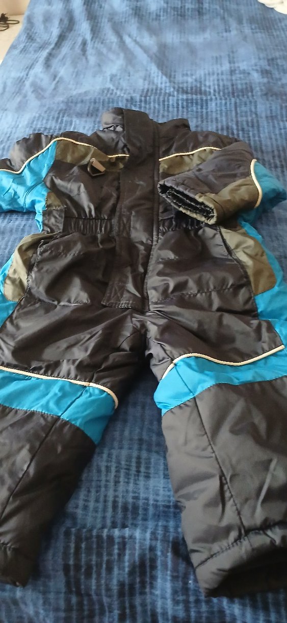 Fermuarlı Koyu Mavi Bebek Kayak Tulumu - Görsel 3