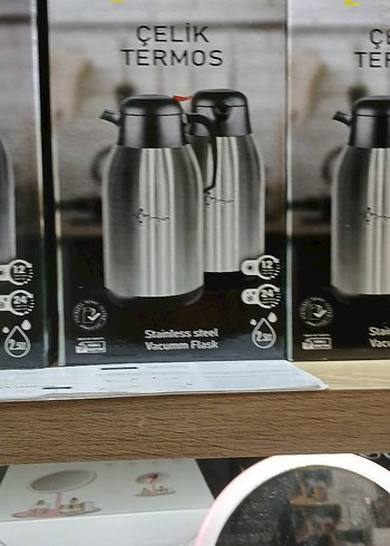 Penguen Çelik Termos Gri 2 bucuk litre - Görsel 3