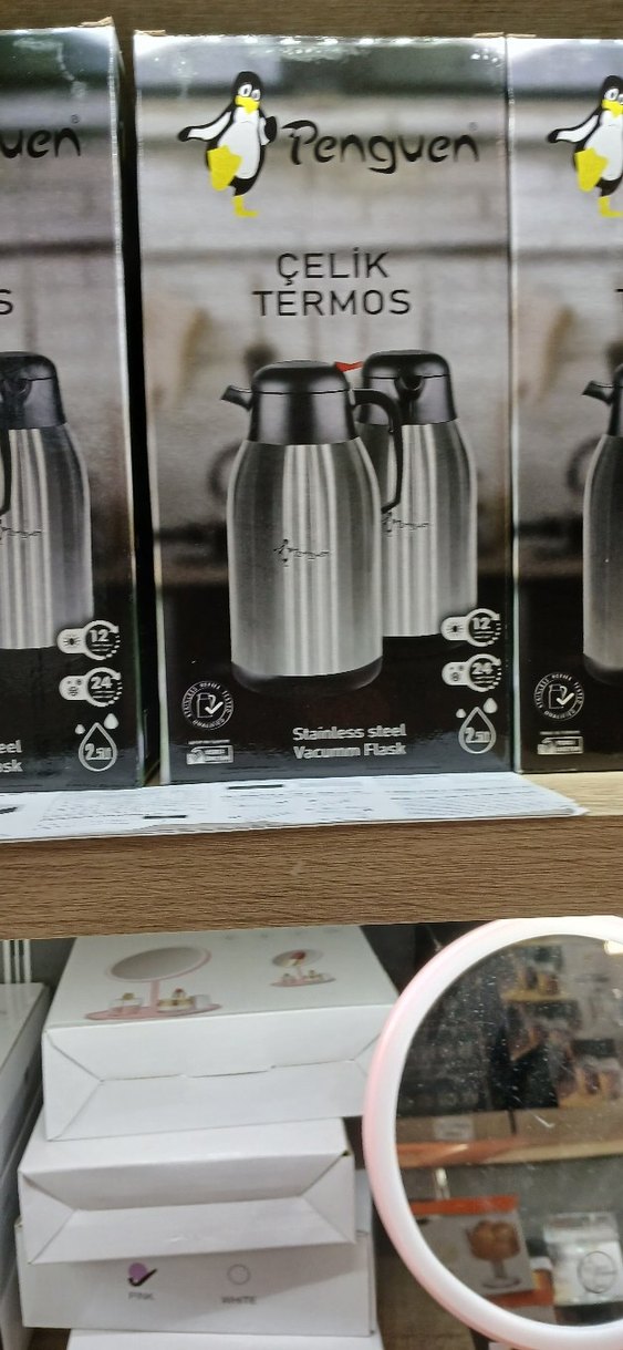 Penguen Çelik Termos Gri 2 bucuk litre - Görsel 4