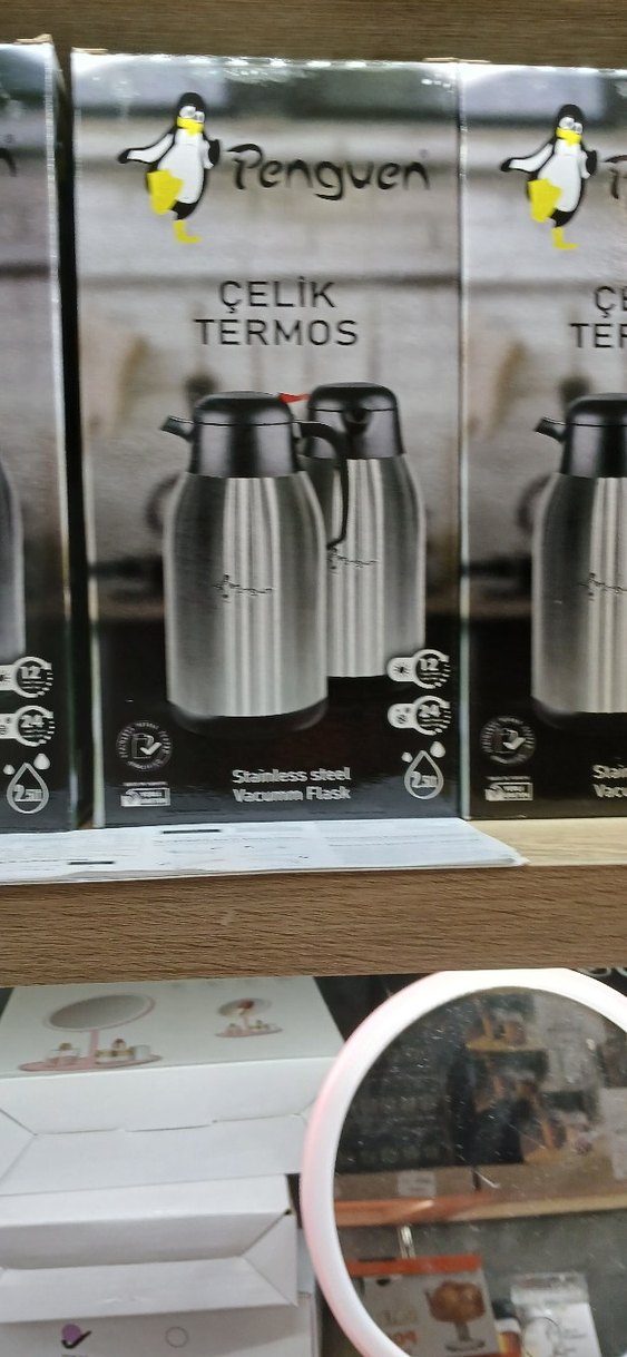 Penguen Çelik Termos Gri 2 bucuk litre - Görsel 3