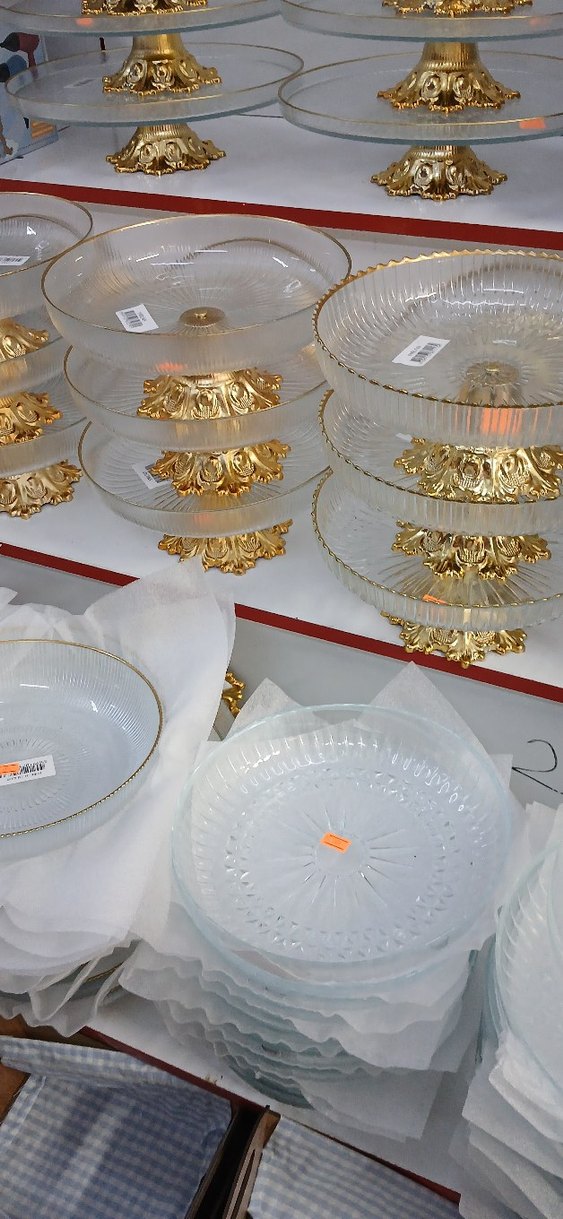 Altın Renkli Modern Klasik Ayaklı Tabak Seti - Görsel 2