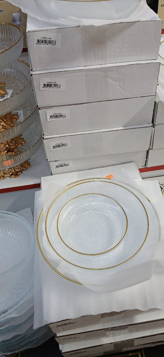 Altın Renkli Modern Klasik Ayaklı Tabak Seti - Görsel 3